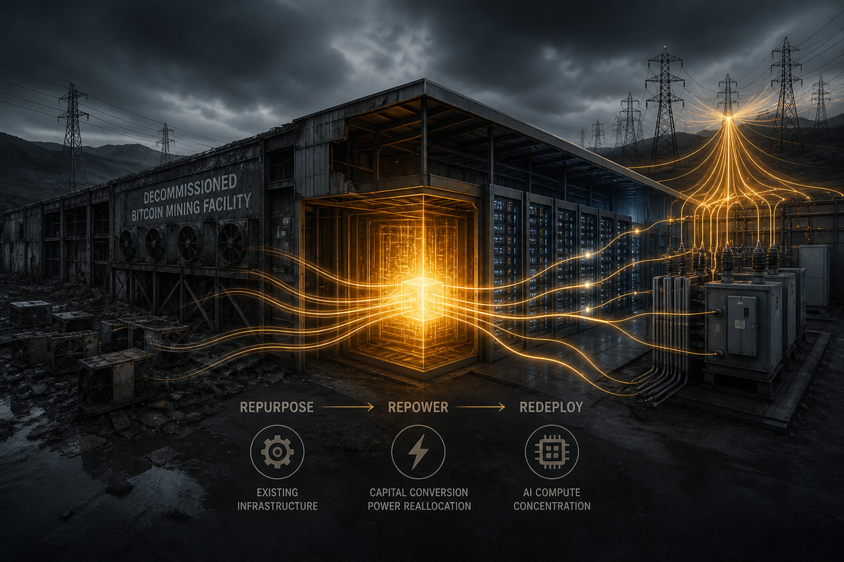 Editorial illustration for The Conversion Cycle: Capital Is Repurposing Infrastructure, Not Building It