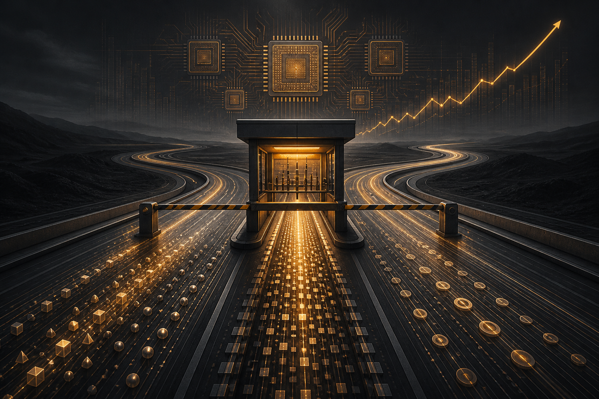 Editorial illustration for The Tollbooth Is the Trade: Stripe's OpenRouter Deal Reshapes AI Positioning