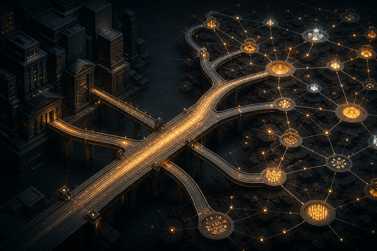 Editorial illustration for Definitive: Calm Infrastructure for Serious On-Chain Execution