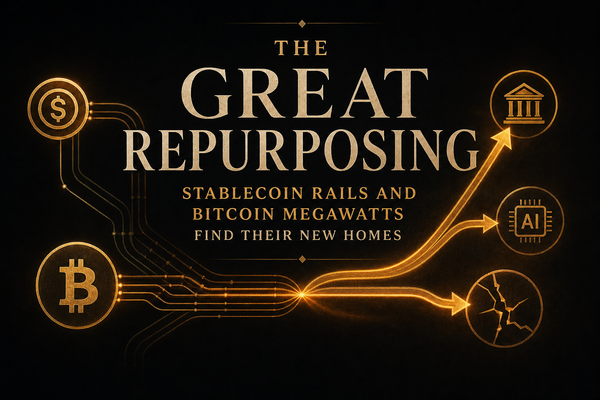 The Great Repurposing: Stablecoin Rails and Bitcoin Megawatts Find Their New Homes