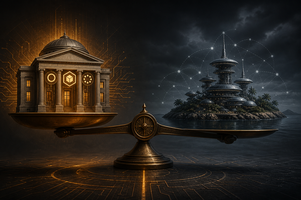 Editorial illustration for The Senate Vote That Decides Where Digital Asset Liquidity Settles