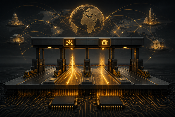 Editorial illustration for The Tollbooth Thesis: Value Migrates to Routing, Not Models