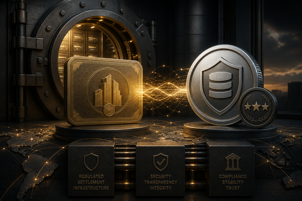 Editorial illustration for Tokenised Equity and Rated Stablecoin Credit Are the Trades