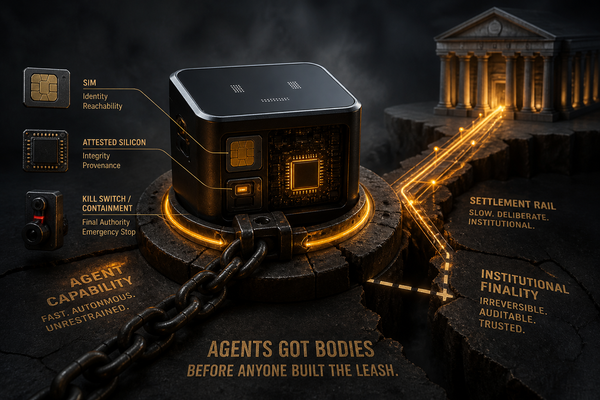 Editorial illustration for Agents Got Bodies Before Anyone Built the Leash